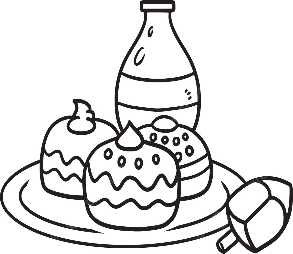 Hanukkah sufganiyah isolated coloring page toddler line jelly doughnut vector ring drawing doughnut drawing nut drawing png and vector with transparent background for free download