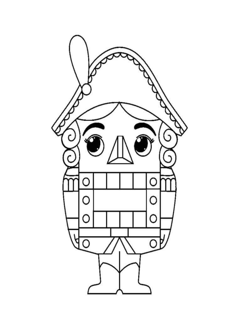 Simple nutcracker and nuts coloring page