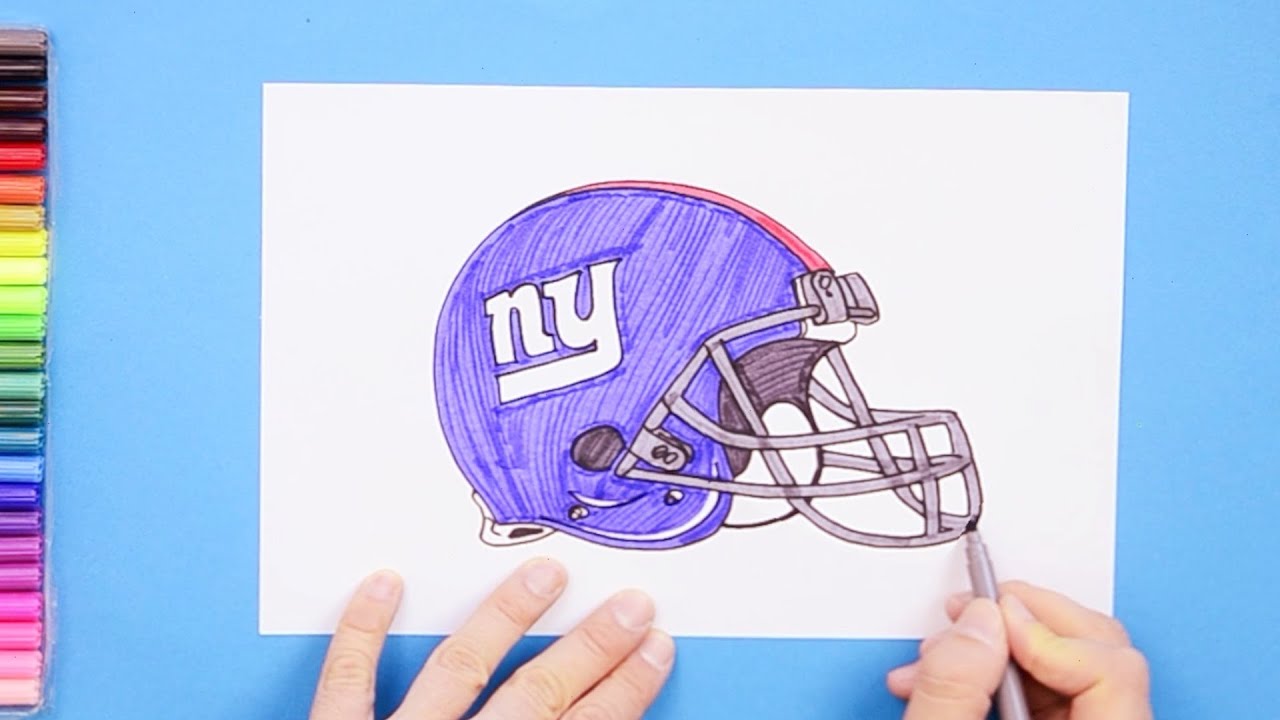 How to draw new york giants football helet nfl