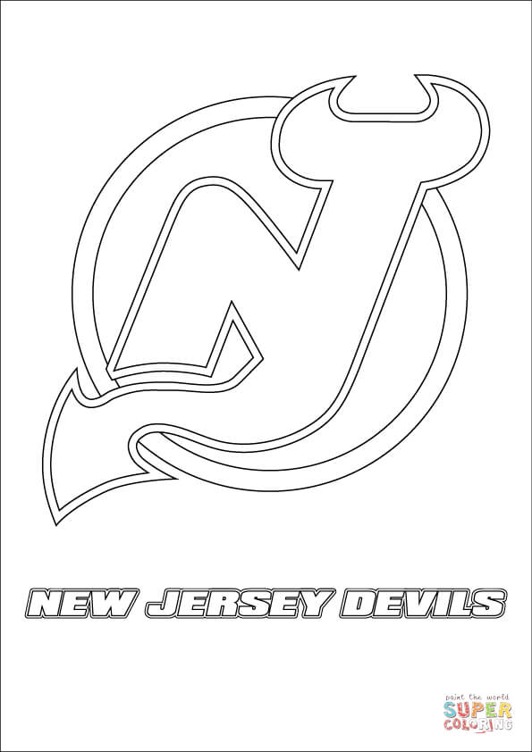 New jersey devils logo coloring page free printable coloring pages