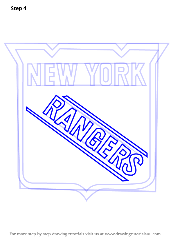 How to draw new york rangers logo nhl step by step