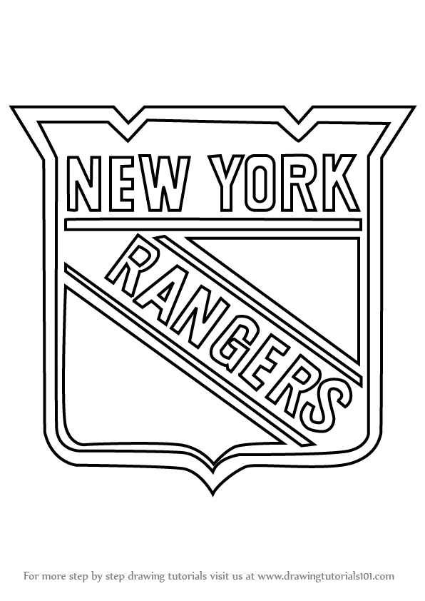 Learn how to draw new york rangers logo nhl step by step drawing tutorials new york rangers logo new york rangers logo sketches