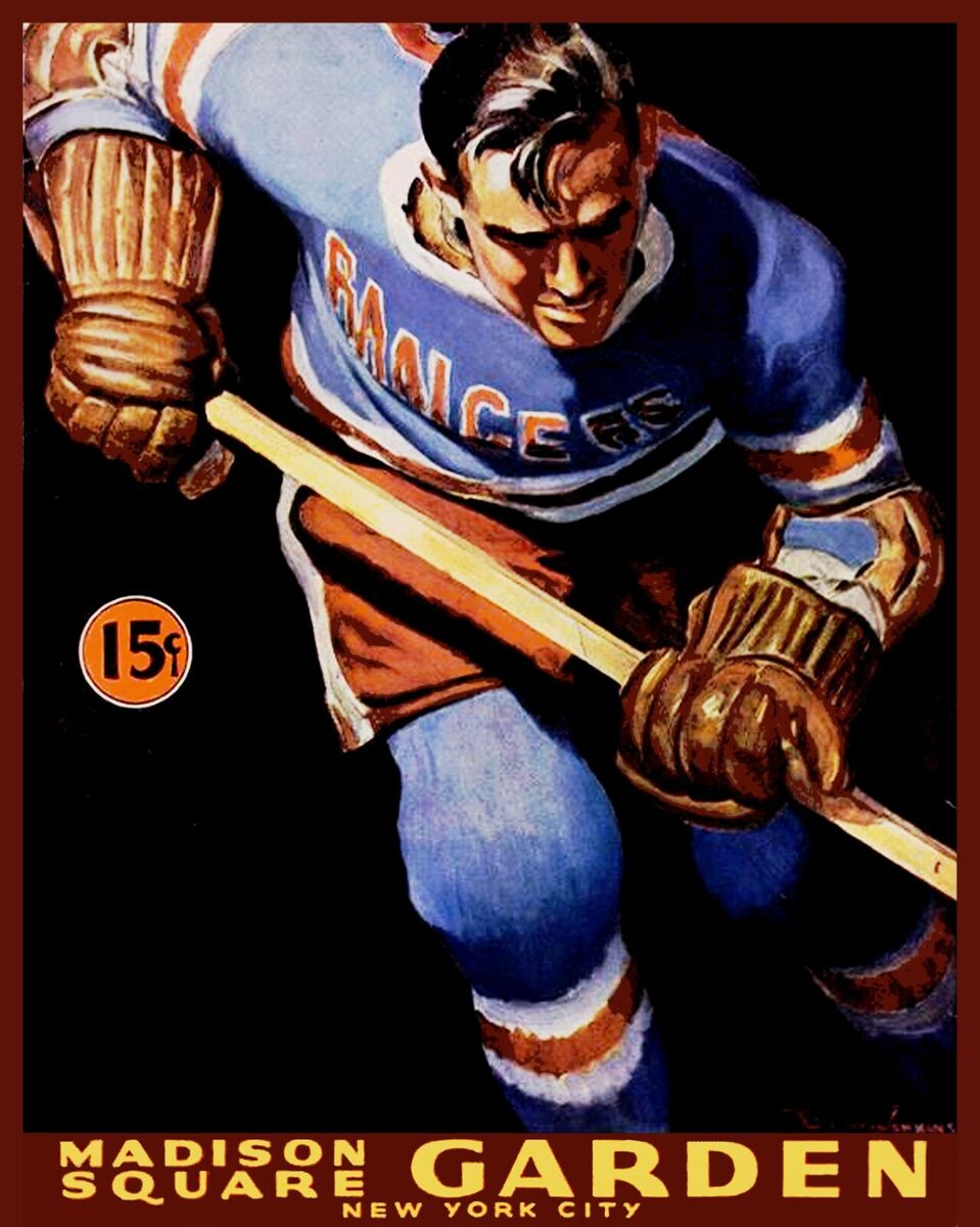 Ny rangers msg game program cover art print