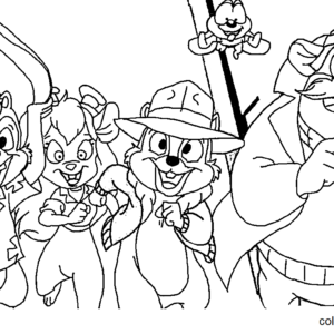 Chip and dale rescue rangers coloring pages printable for free download