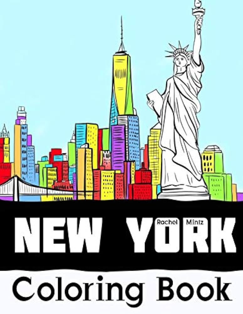 New york coloring book statue of liberty nyc streets manhattan skyline â urban landspes mintz rachel books