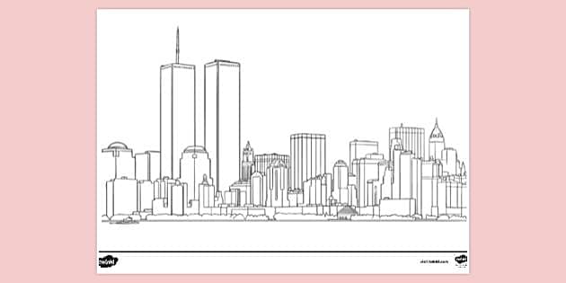 New york colouring page colouring sheets teacher made