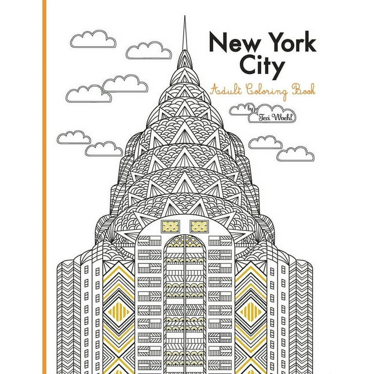 New york city adult coloring book paperback