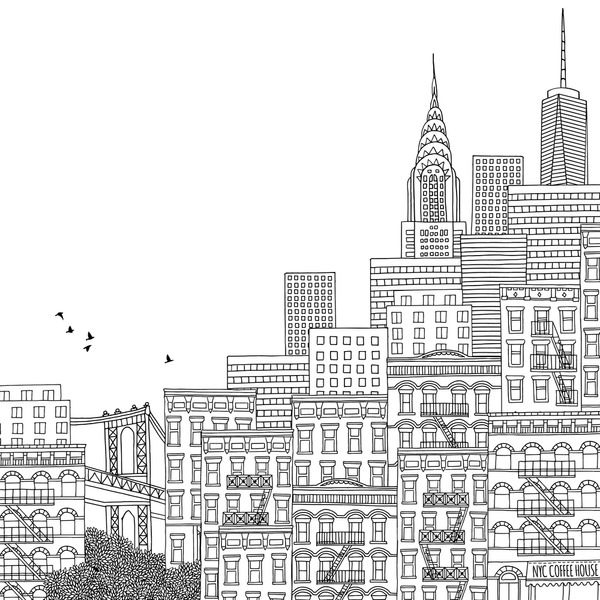 Hundred coloring page new york city royalty
