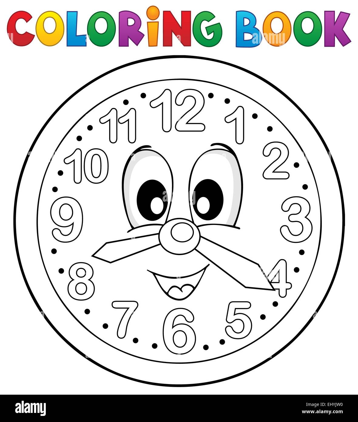 Coloring book clock theme
