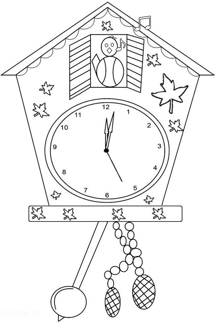 Free clock coloring pages printable pdf
