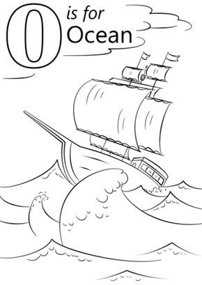 Letter o is for ocean coloring page from letter o category select from printable crafts â ocean coloring pages alphabet coloring pages abc coloring pages