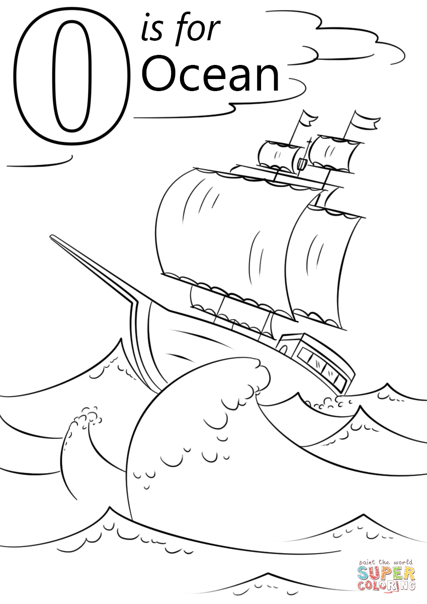 Letter o is for ocean coloring page free printable coloring pages