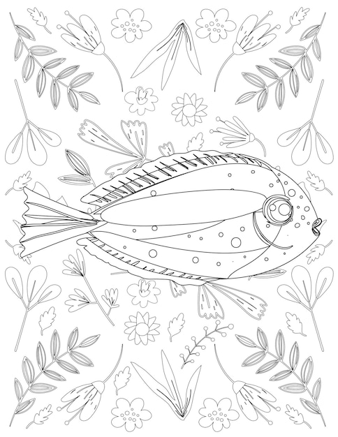 Premium vector sea ocean coloring page sea ocean vector sea ocean white and black sea ocean coloring for kids