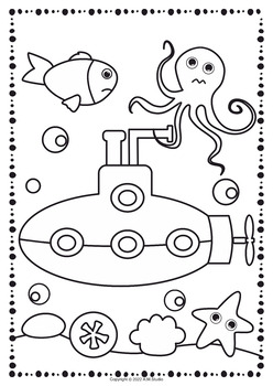 Ocean and sea animals coloring pages for kindergarten under the sea