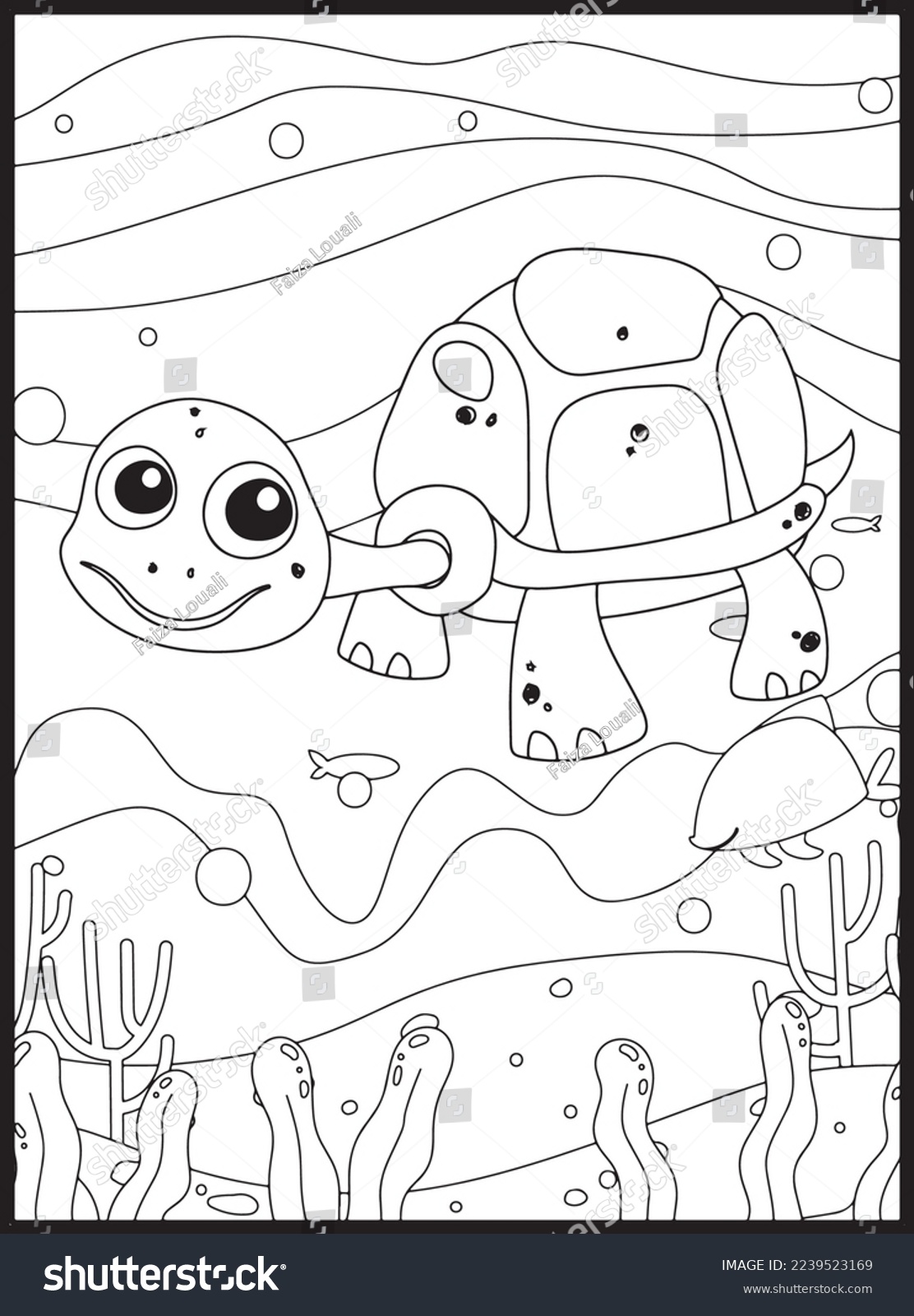 Ocean animals coloring pages stock vector royalty free