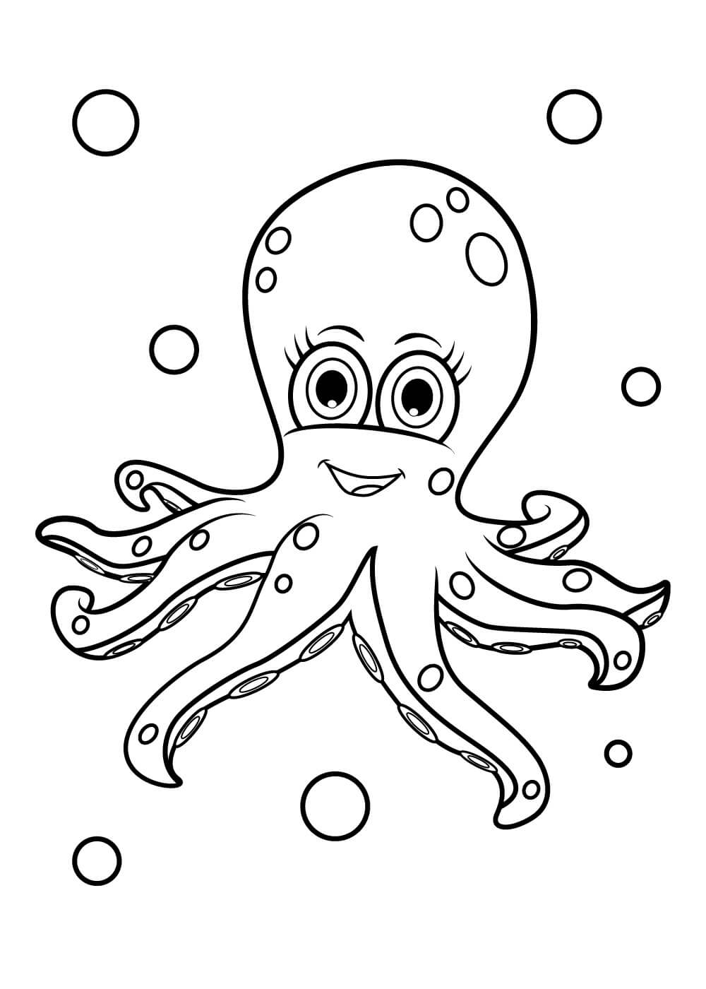 Fun octopus coloring page