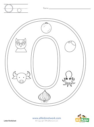 Letter o coloring page all kids network