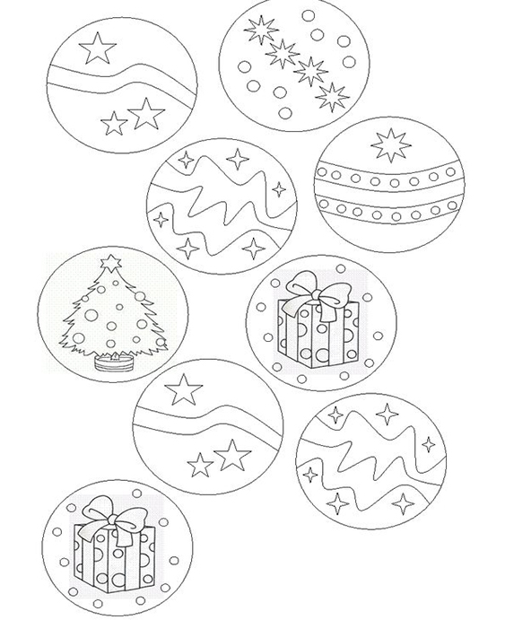 Christmas ornament coloring pages