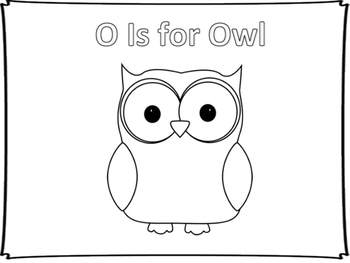 O is for owl coloring sheet by miss kidds kids tpt
