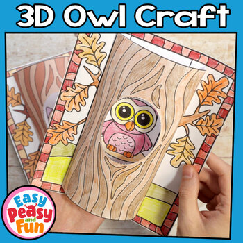 Owl craft template fall crafts d owl coloring page by easy peasy and fun