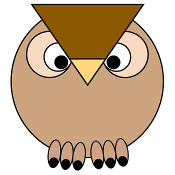 Owl craft practice shapes preschool printable activity