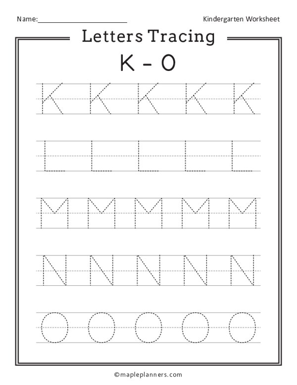 Letter tracing k