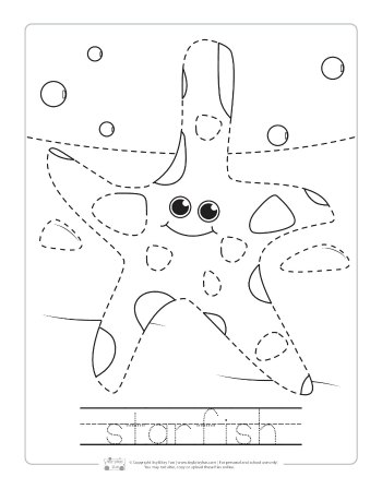 Ocean animals tracing worksheets
