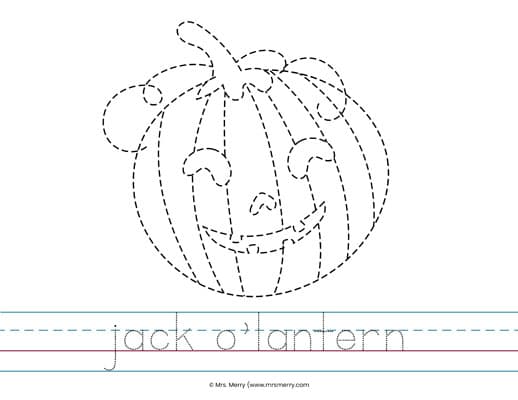 Halloween tracing worksheets free printables mrs merry