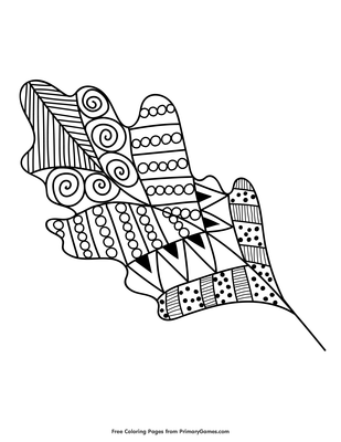 Zentangle oak leaf coloring page â free printable pdf from