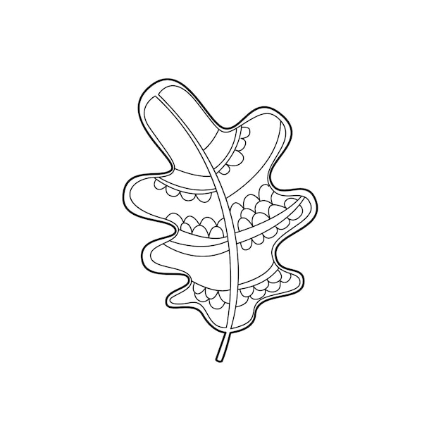 Premium vector oak leaf hand drawn vector design zentangle print for coloring book