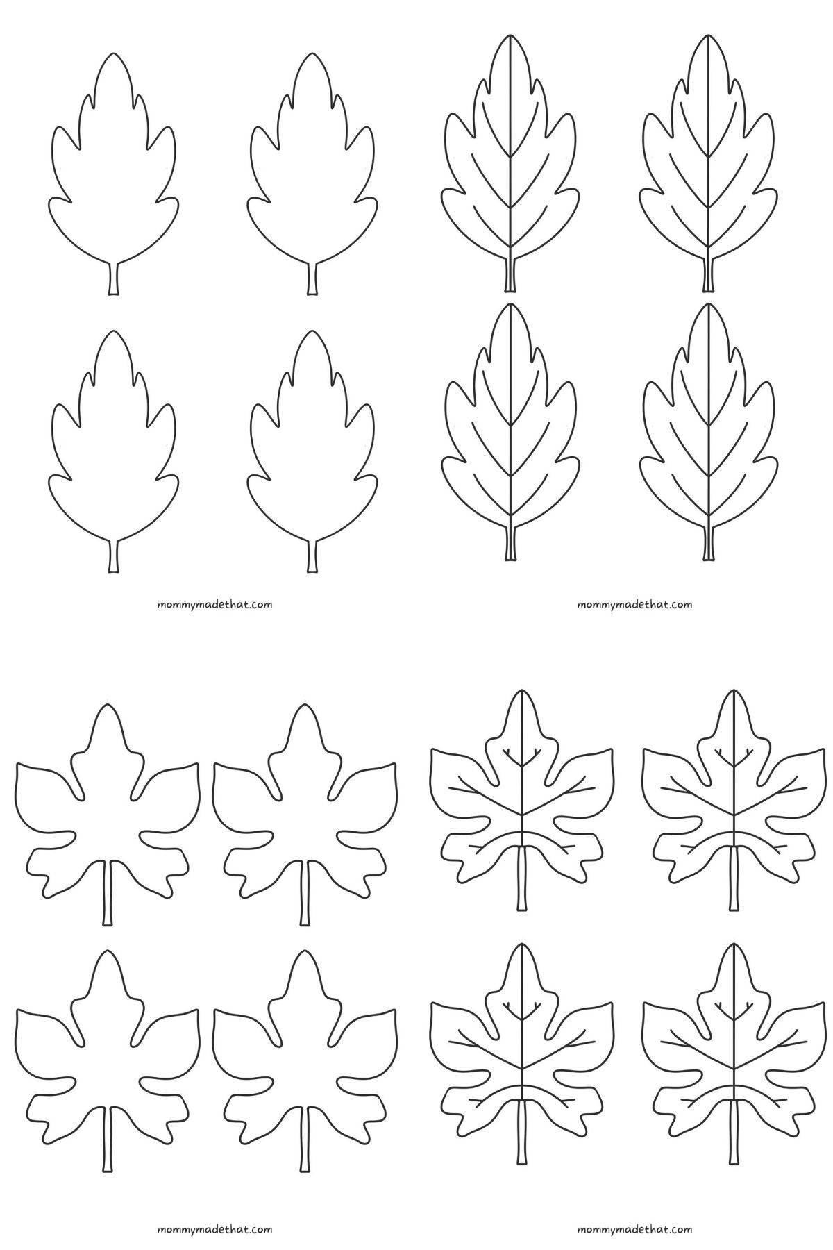 Free leaf templates outlines tons of printables