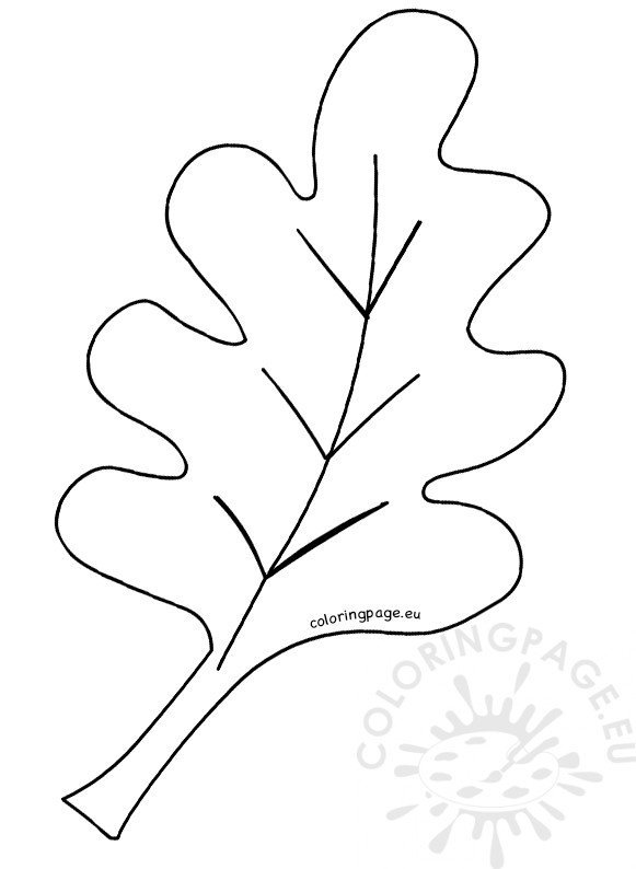 Autumn leaf oak clip art silhouette printable coloring page