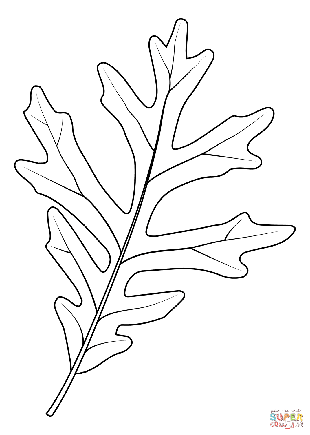 White oak leaf coloring page free printable coloring pages