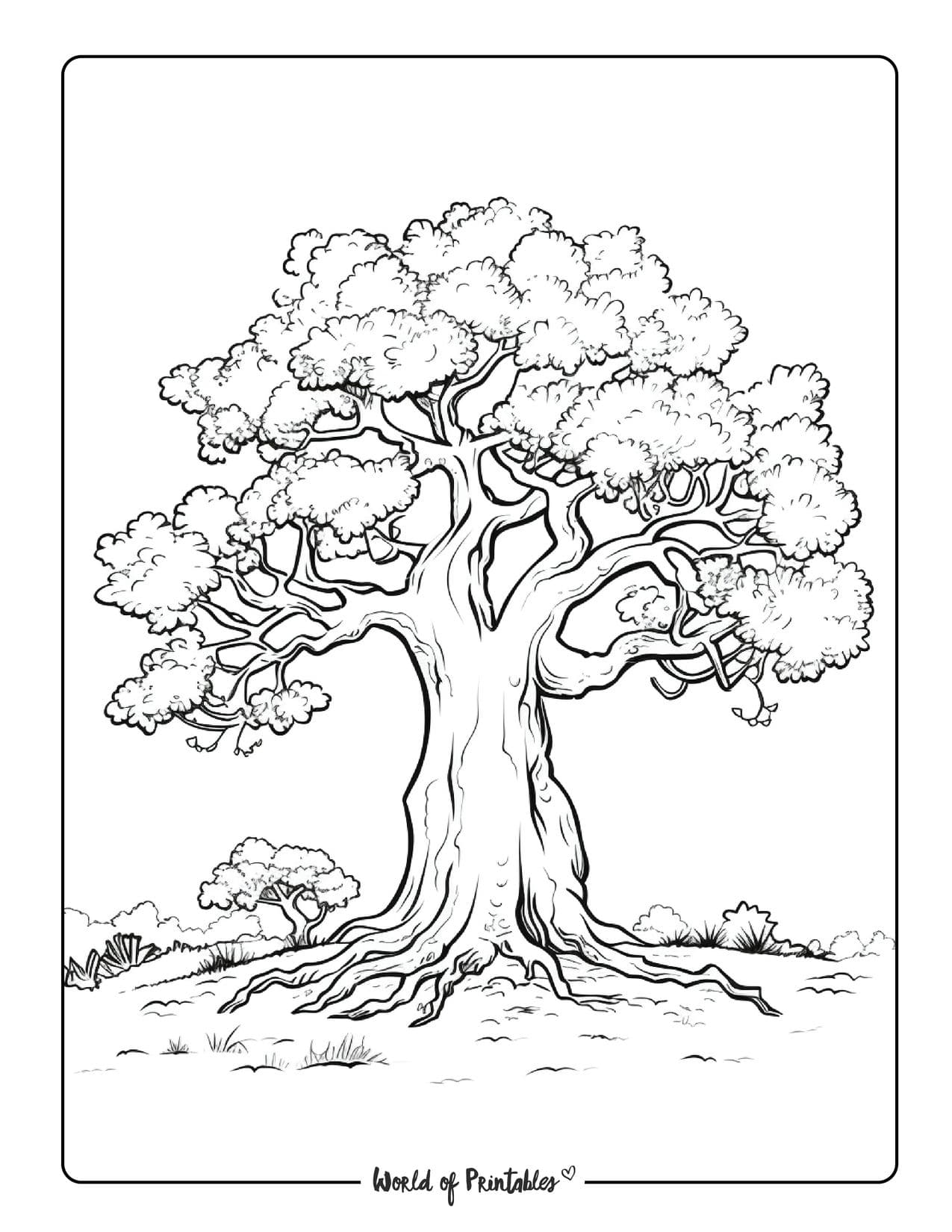 Tree coloring pages