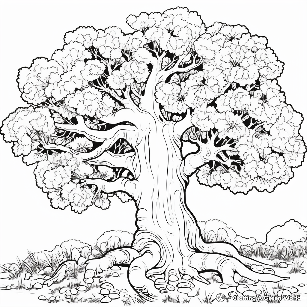 Tree coloring pages