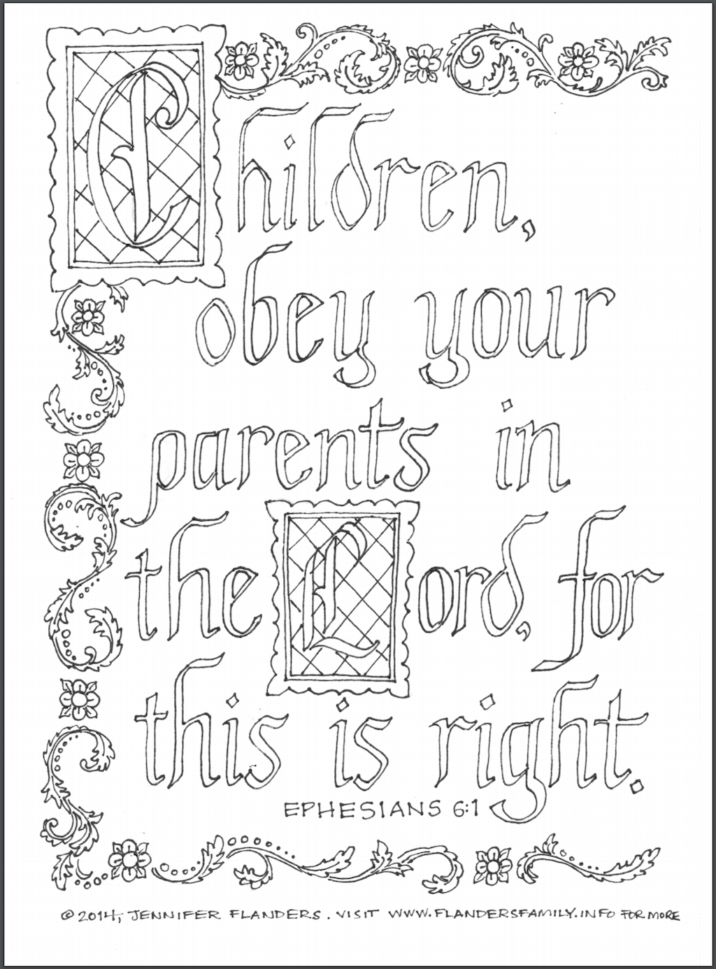 Obey your parents coloring page