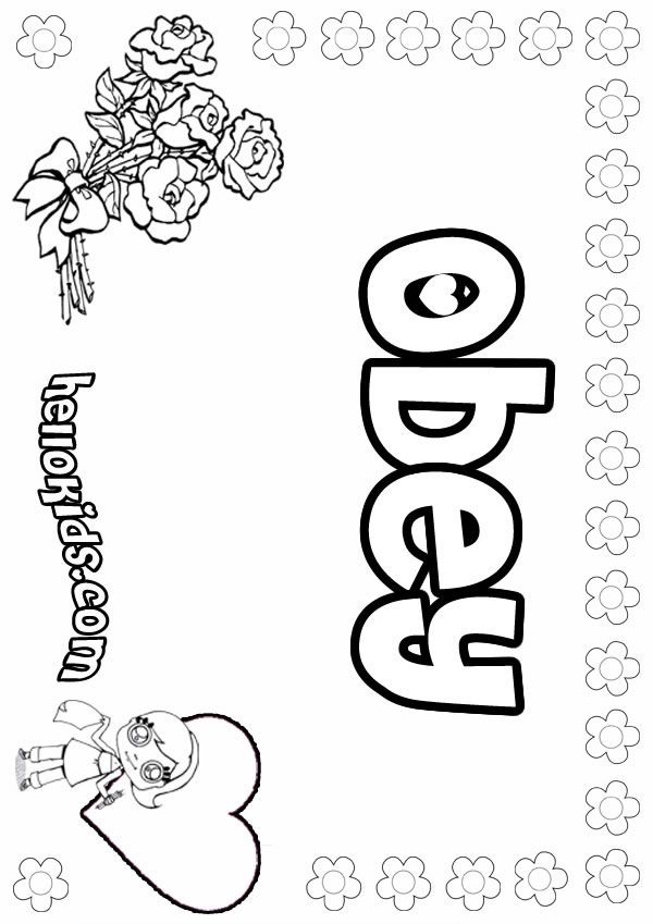 Coloring sheet on obedience fo girls posters girls name coloring pages obey girly name tâ name coloring pages coloring pages for kids free coloring pages