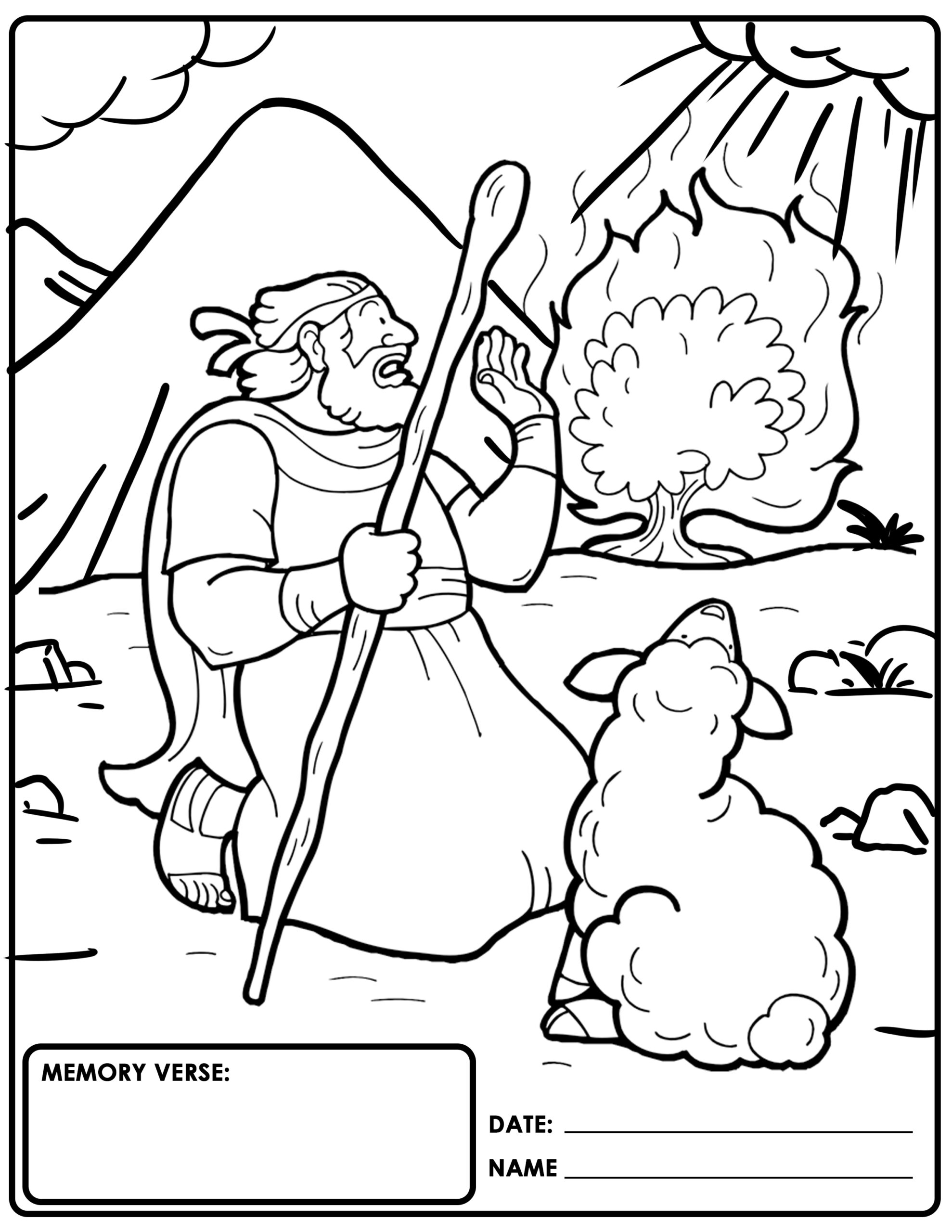 Childrens church bible coloring sheets