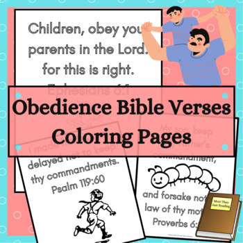 Obedience bible verse coloring pages by more than just reading tpt