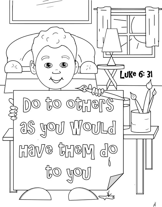 Luke little boy frankie coloring page for kids bible verse fun creative learning inspirational sayings download