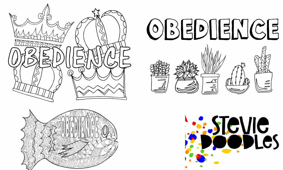 Obedience free printable coloring pages â stevie doodles