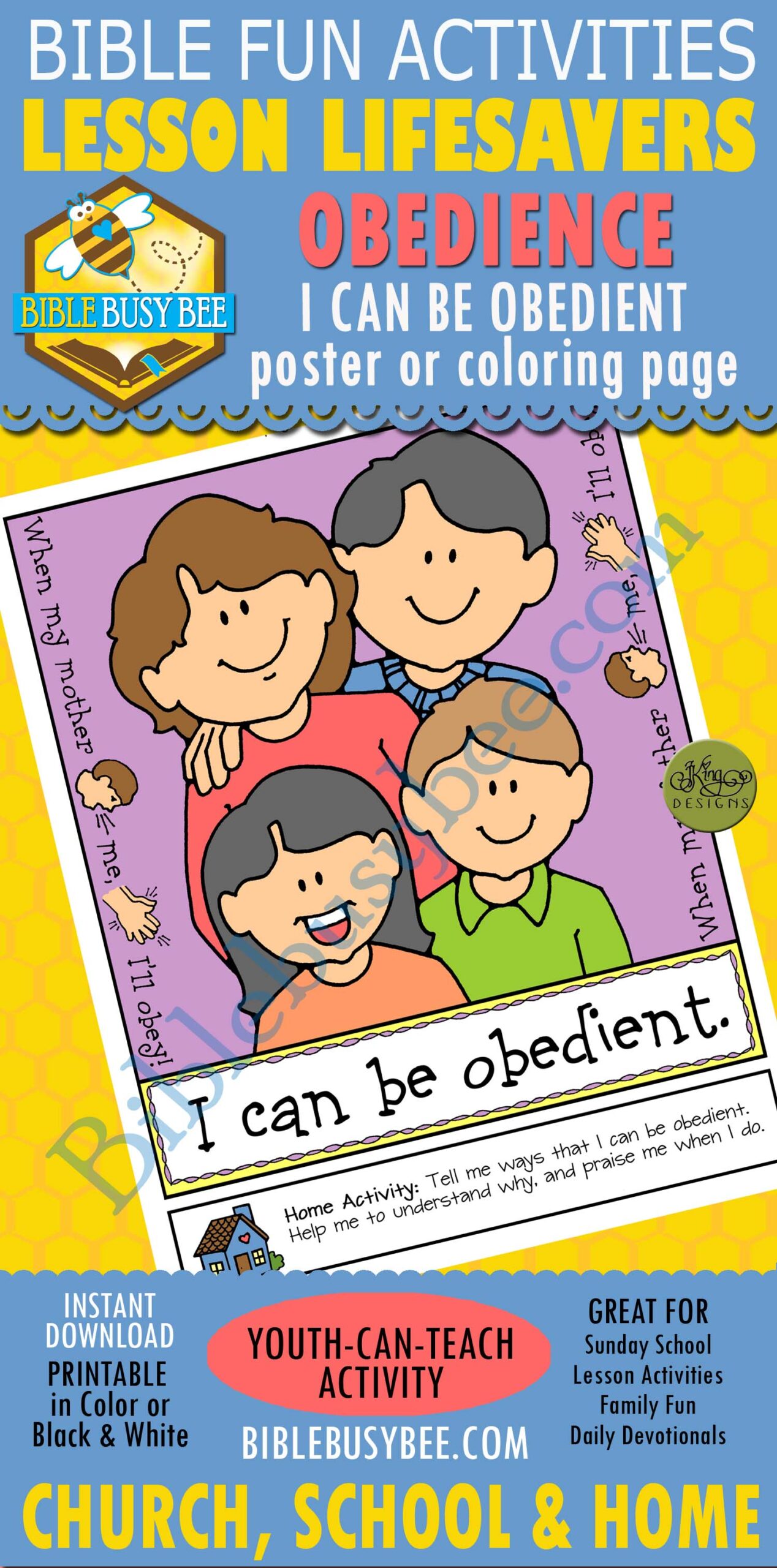 Obedience lesson lifesaver activity i can be obedient poster or coloring page