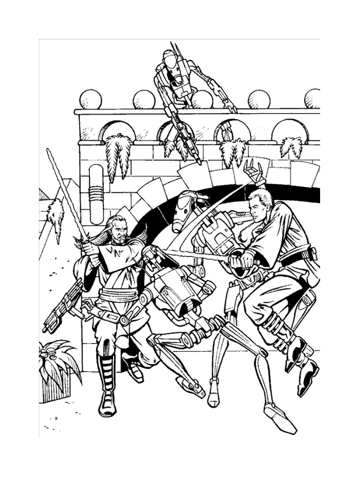 Obi wan and qui gon jinn against the robots