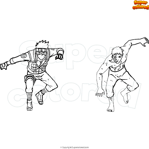 Coloring page kakashi and obito together