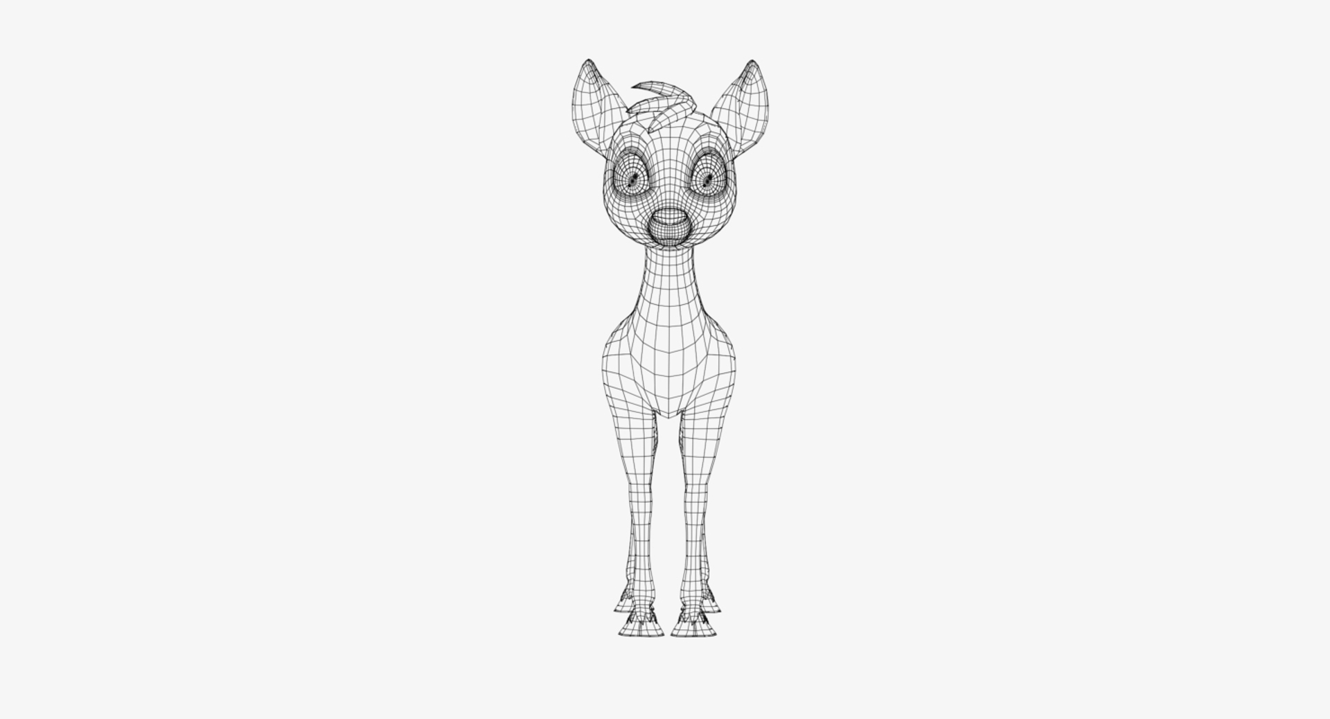 Fawn cartoon d obj