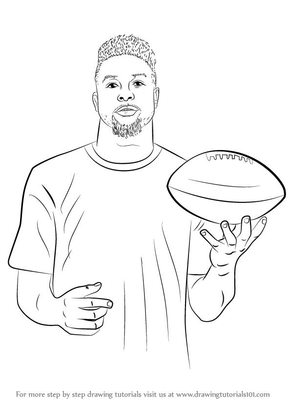 How to draw odell beckham jr footballers step by step
