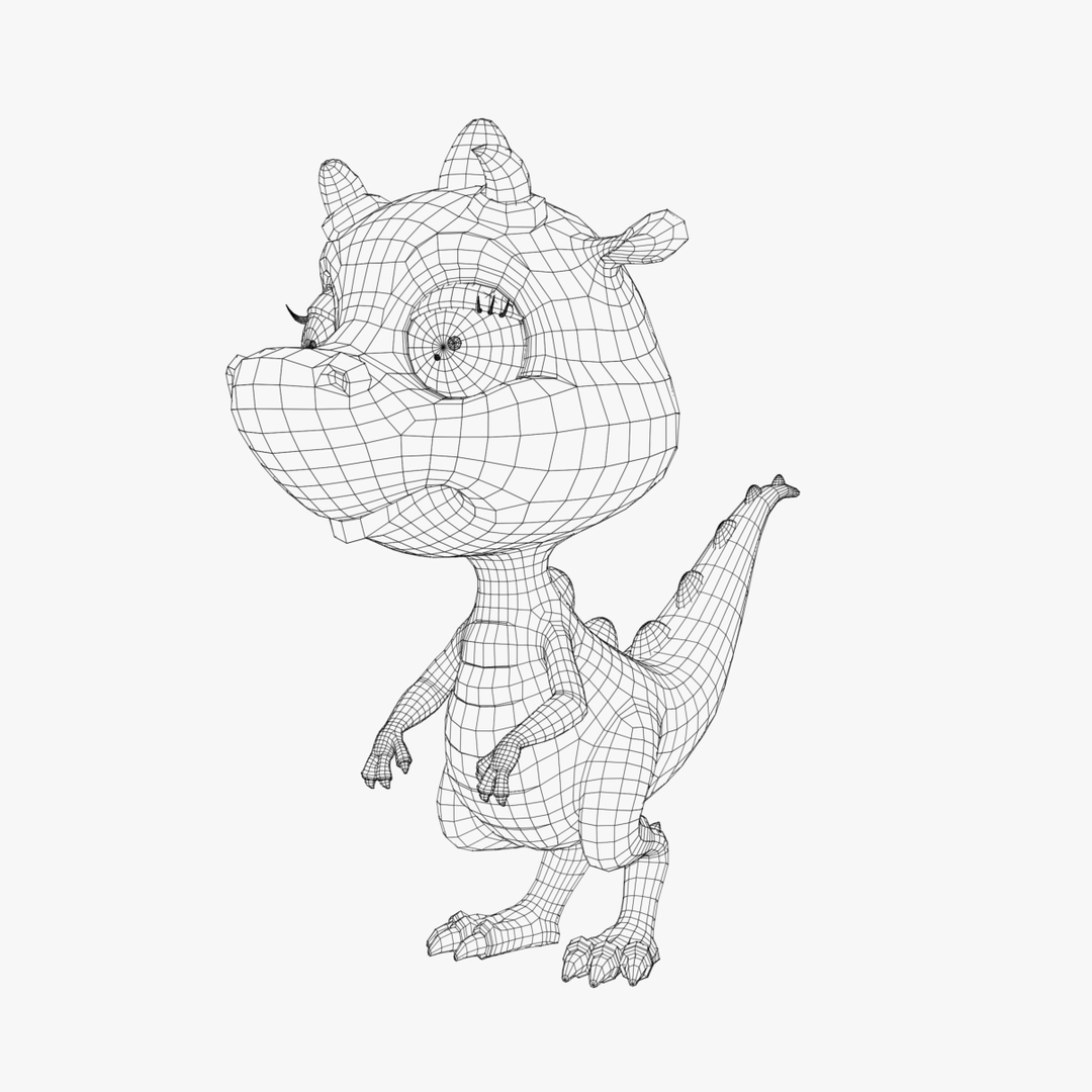 Cartoon dinosaur baby d obj