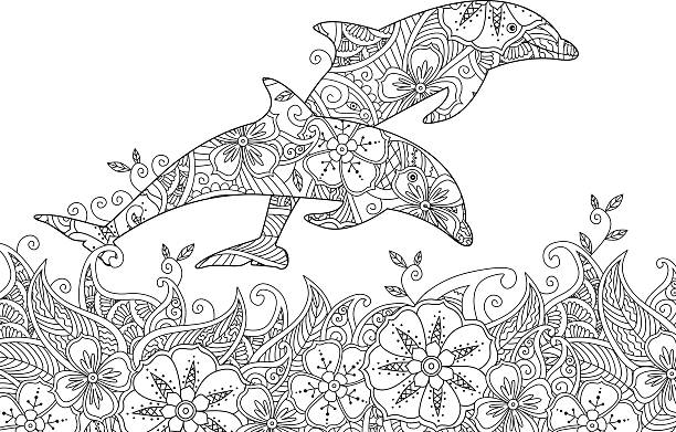 Adult coloring ocean stock photos pictures royalty
