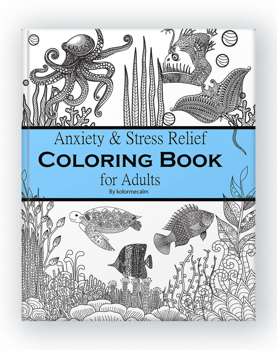 Sea animals adult coloring book