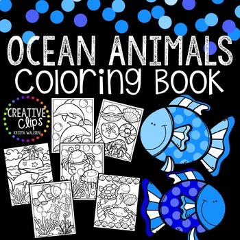 Free ocean animals coloring book made by creative clips clipart